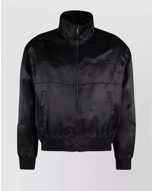 Saint Laurent Silk Bomber Jacket - Black