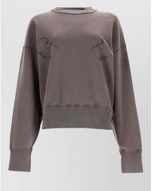 Jean Paul Gaultier Embroidered Cotton Sweatshirt - Grey