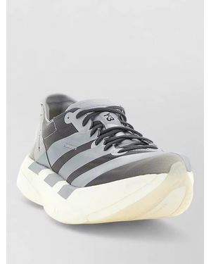 Y-3 Adios Pro 4 Striped Round Toe Trainers - Grey