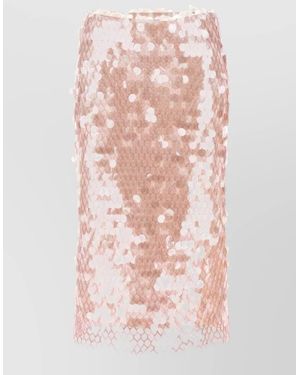 Tory Burch Sequin Maxi Fitted Skirt - Pink