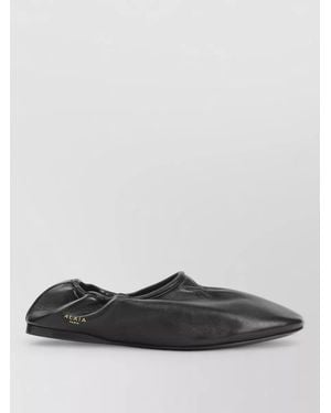 Alaïa Lambskin Round Toe Leather Slippers - Gray