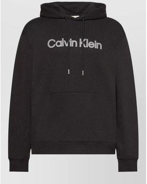 Calvin Klein Hoodie Terry Drawstring Hood Kangaroo Pocket - Black
