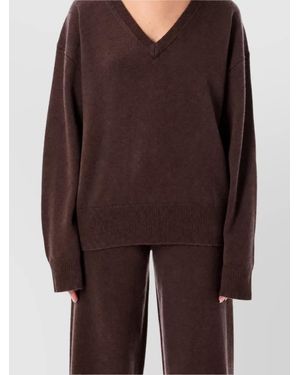 Rhea Costa Cashmere V-Neck Jumper - Brown