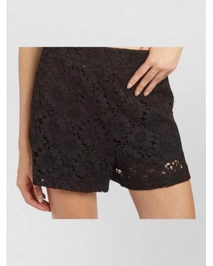 FEDERICA TOSI High-Rise Lace Tailored Shorts - Black
