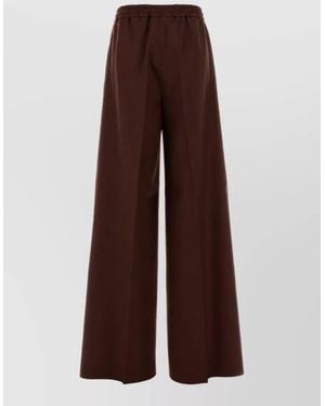 Max Mara Virgin Wool Wide-Leg Trousers - Brown