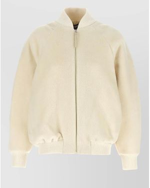 Jacquemus Le Blouson Pilu Bomber Jacket Ribbed Trim - Natural