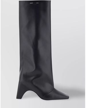 Coperni Leather Knee-High Ankle Boots - Blue