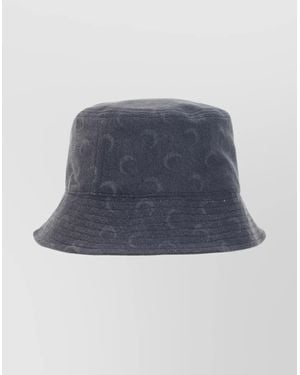 Marine Serre Denim Bucket Hat With Moon Laser Print - Blue