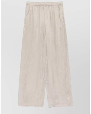 Emporio Armani Lyocell Wide-Leg Trousers - White