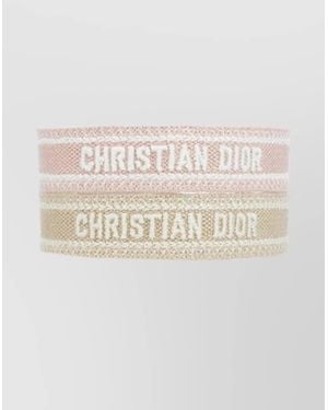 Dior Adjustable Woven Texture Tassel Bracelets - Natural