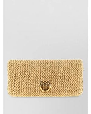 Pinko Love Bag Click Soft Horizontal Chain Clutch - Natural