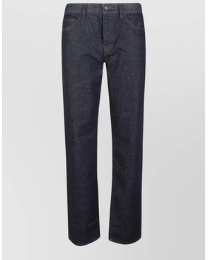 The Row Carlyl Jeans Contrast Stitching Belt Loops Pockets - Blue