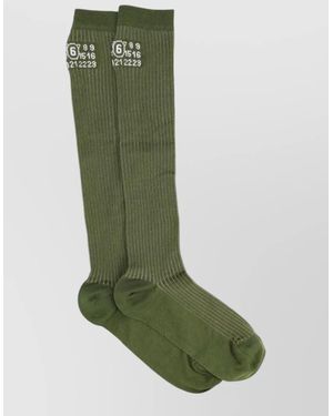 MM6 by Maison Margiela Logo-Jacquard Socks - Green