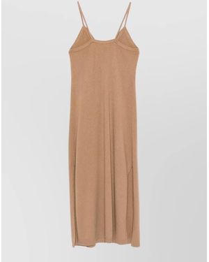 Lisa Yang Cashmere V-Neck Spaghetti-Strap Knitted Dress - Multicolor