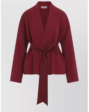 Alberta Ferretti Tailored Jacket Belted Waist Pleated Design