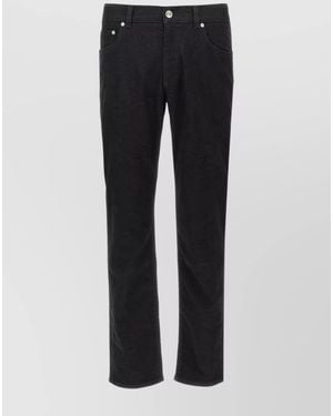 Etro Jacquard Straight-Leg Trousers - Black