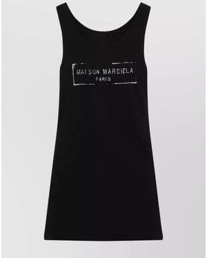 Maison Margiela Logo-Print Tank Top - Black