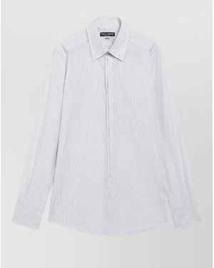 Dolce & Gabbana Striped Shirt Long Sleeves Button Cuffs Collar - White