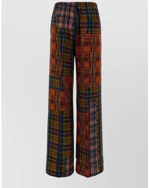 Dries Van Noten Printed Wide-Leg Pants - Brown