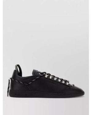 DSquared² Nappa Leather Rebels Lace Up Sneakers - Black