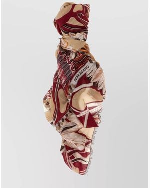 Ferragamo Lightweight Fringed Shawl Named Giada - White
