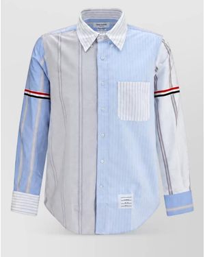 Thom Browne Pattern Cotton Shirt - Blue