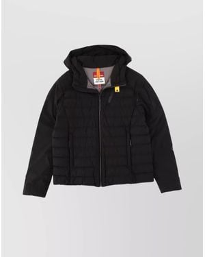 Parajumpers Hooded Quilted Coat Adjustable Hem - Black