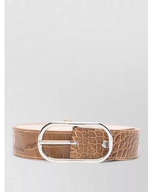 Herskind Crocodile Embossed Leather Belt - Pink