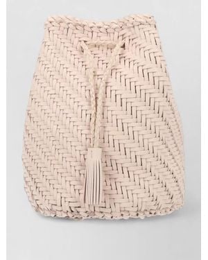 Dragon Diffusion Bucket Bag Long Strap Braided Tassel - Natural