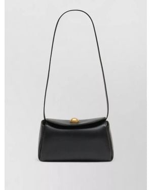 Ami Paris Mini Carrousel Leather Shoulder Bag - White