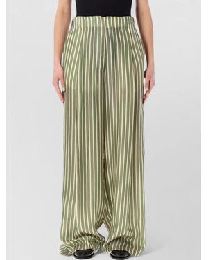 Dries Van Noten Striped Wide Leg Cupro Trousers - Green