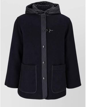 Fay Felted Single-Breasted Coat - Blue