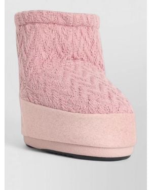 Moon Boot Icon Low Knit Ankle Boots Platform - Pink