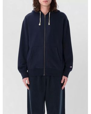 Champion Oversized Zip Hoodie Heavyweight Fleece - Blue