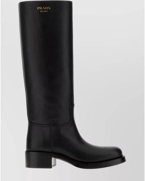 Prada Leather High Boots - Black