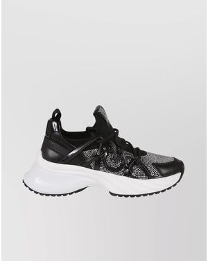 Pinko Neoprene Mesh Chunky Sole Trainers - Metallic