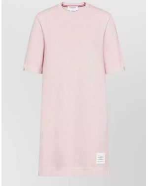 Thom Browne Cotton Short-Sleeve Mini T-Shirt Dress - Pink