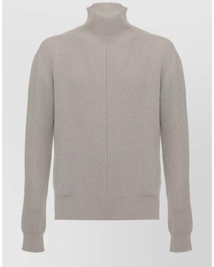 Rick Owens Ribbed High-Neck Jumper - Grey