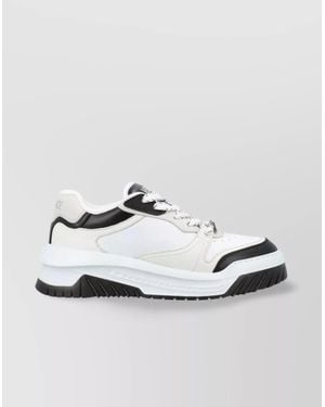Versace Calf Leather Low-Top Trainers - Metallic