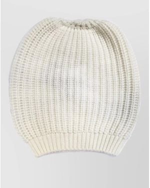 LA ROSE Cashmere Beanie Hat Soft Knit - White