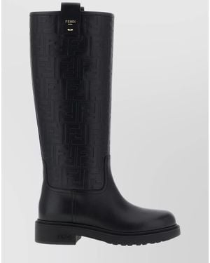 Fendi Leather High Boots - Black