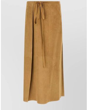 The Row Danas Skirt Seam Detailing Side Slit Wrap - Natural