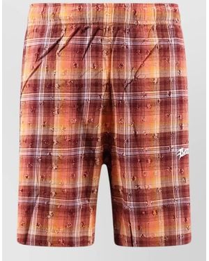 Barrow Viscose Cotton Blend Bermuda Shorts Logo - Red