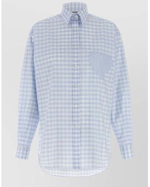 Moschino Checked Cotton Shirt - Blue