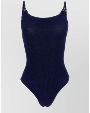 Hunza G Camille One Piece Swimsuit Braided Straps - Blue
