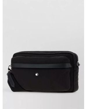 Montblanc Canvas Crossbody Belt Bag Adjustable Strap - Black