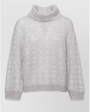 Panicale Sequin Long-Sleeve Sweater - Gray