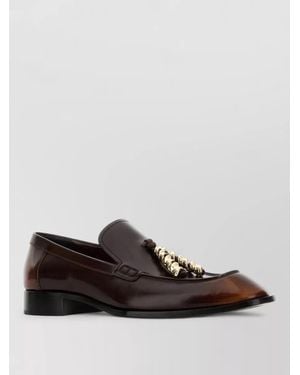 Loewe Leather Loafers Tone Chain Detail - Brown