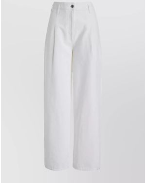 Philosophy Cotton Wide-Leg Trousers - White