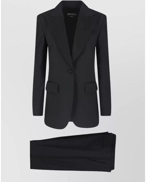 Dondup High Waist Flared Stretch Tailored Pants - Black